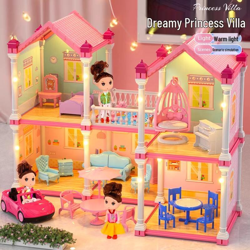 Guou Girls Princess Castle Dollhouse Playset