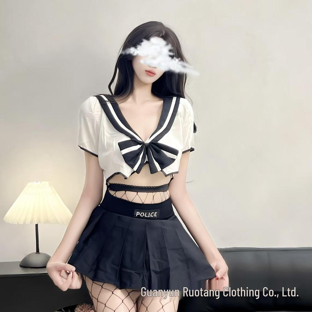 Temptation Schoolgirl Cosplay Lingerie Set: JK Uniform, Short Skirt, Swimsuit, Sweet & Playful