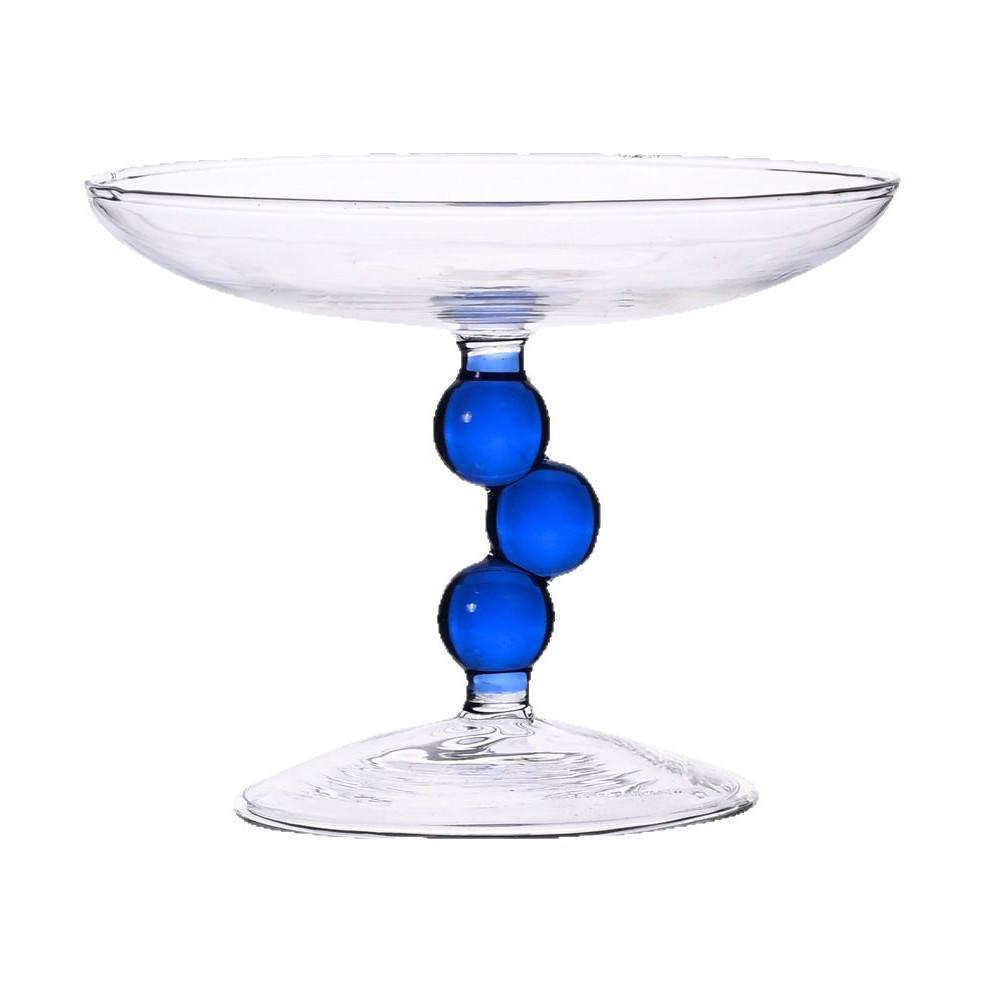 European Crystal Glass Fruit Bowl - Decorative Modern Centerpiece and Candy Dish