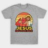 Men Women Cotton T Shirt Jesus Has Your Back Devil Chokehold Print Casual Streetwear Funny Reli