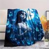 1PC Corpse Bride Print Flannel Blanket, High Quality All Seasons, Home Decor, Warmth and Comfort, Perfect for Christmas Gifts