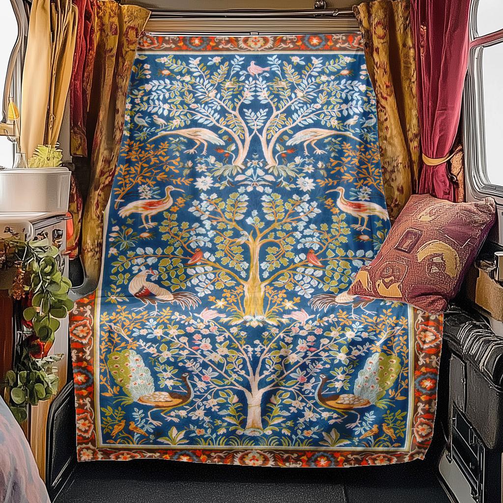 1pc Alphonse Mucha and William Morris Blanket, Al Season Lightweigh Poster Blanket Home Office Outdoor Nap Multifunc Poster Blanketional Blanket