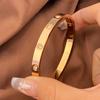 Htpwe Stainless Steel Diamond Ring Stacking Bracelet Women 18k Gold Plated Couple Holiday Gift Fashion Bracelet Party Zircon