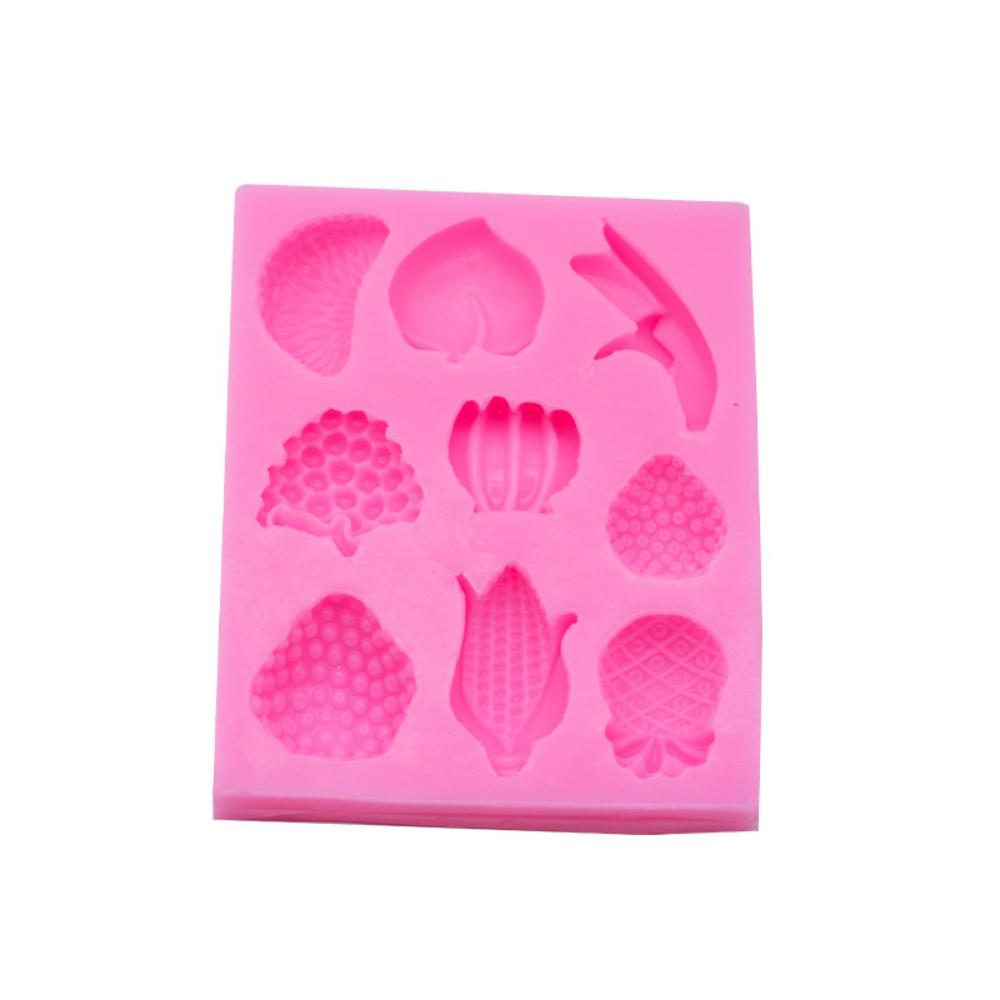 Multiple Fruit DIY Fondant Cake Banana Grape Strawberry Peach Orange Corn Silicone Mold