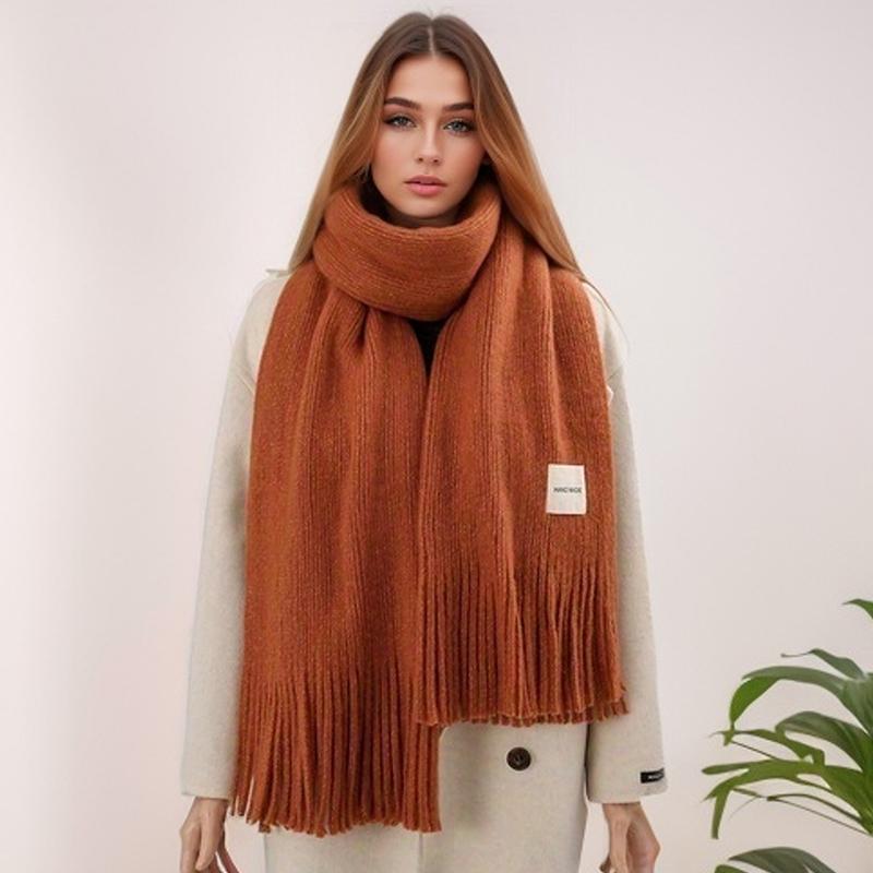 Fashion Warm Wool Scarf for Women Winter Design Solid Soft Neck Scarves Female High Quality Neckercheif Bandana Echarpe