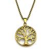 Hollow Tree of Life Stainless Steel Pendant Necklace for Women Men Gold Silver Color Plant Amulet Chain Necklaces Jewelry Gift