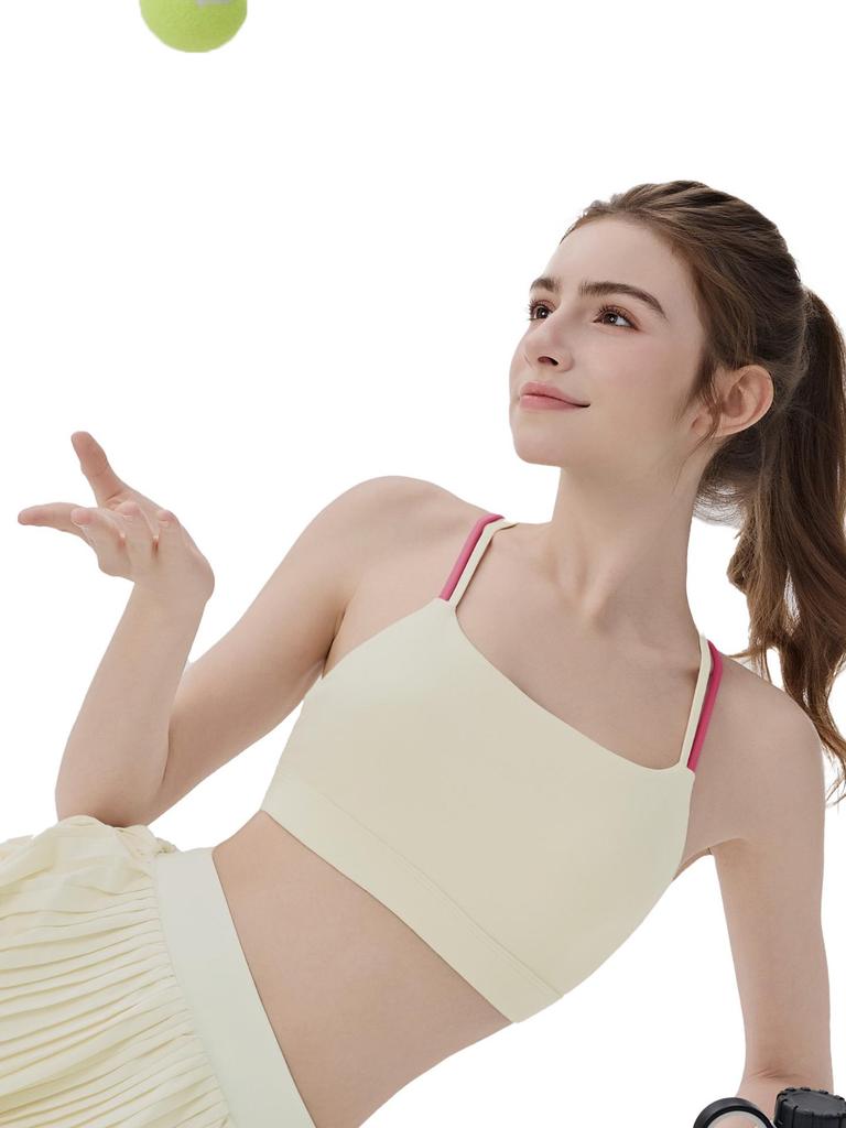 Women's Moisture-Wicking Sports Bra with Padded Straps - Quick-Drying Fitness Tank for Yoga, Pilates, and Tennis