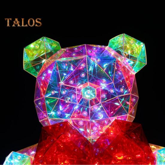 Teddy Bear Night Light Prismatic Iridescent LED Bear Lamp DIY Assembly Colorful Bunny Lamp for Valentine's Day Gift Bedroom Party Decor