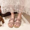 Soft bottom bow slippers women's summer wear new flat bottom versatile seaside beach sandals