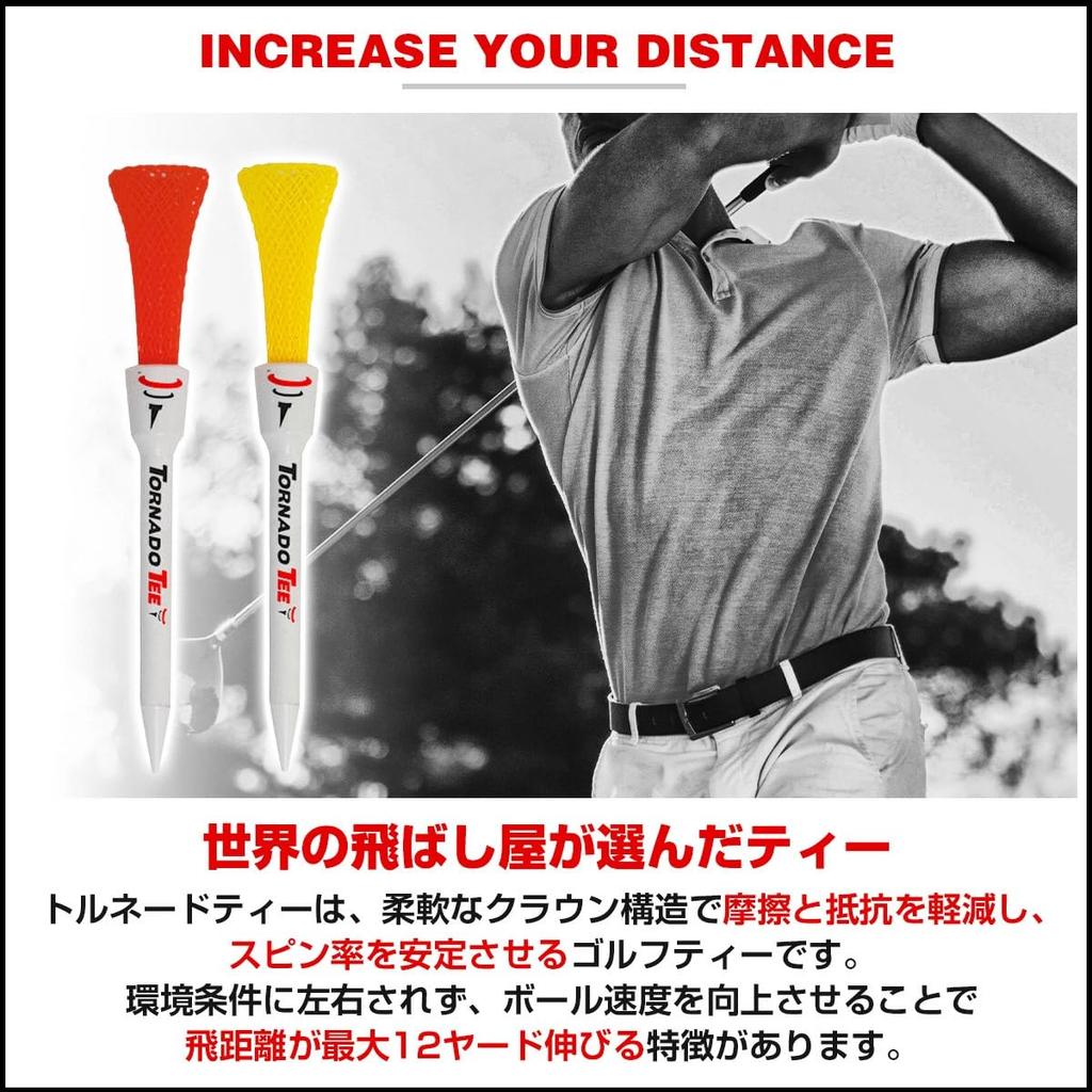 Tornado Golf Tee 5 Fluorescent Colors Pack, 3.25-inch & 4-inch, (Red/White/Blue, 3.25 in) [Used]