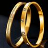 Elegant Non-Fading Gold-Plated Titanium Steel Bracelet for Women - European and American Style, Exquisite Stainless Steel Design.