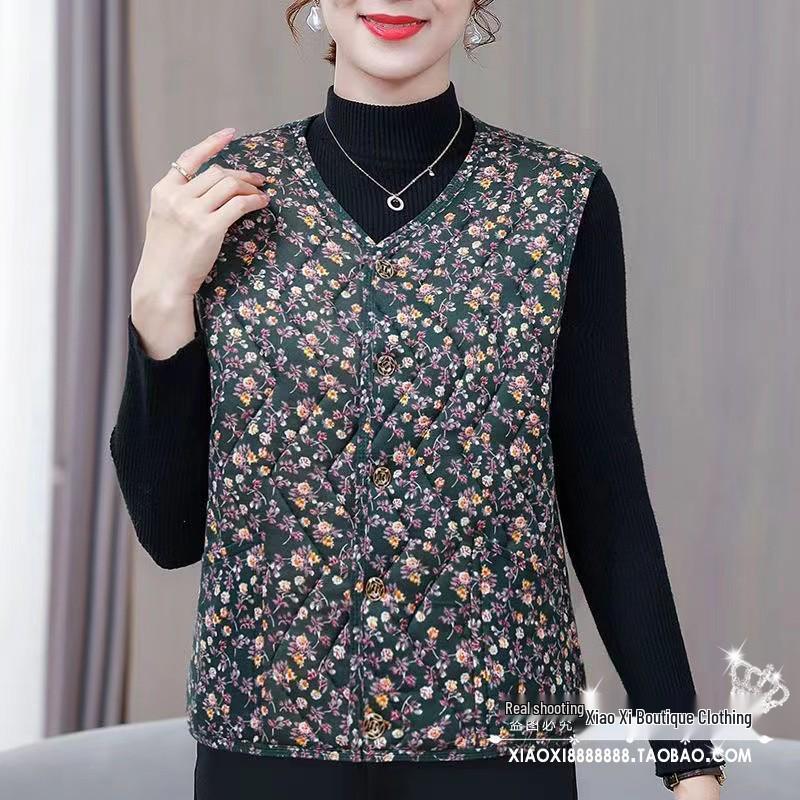 Camel Down Cotton Vest for Women - Autumn & Winter Versatile Shoulder Warmer for Middle-aged & Elderly Moms