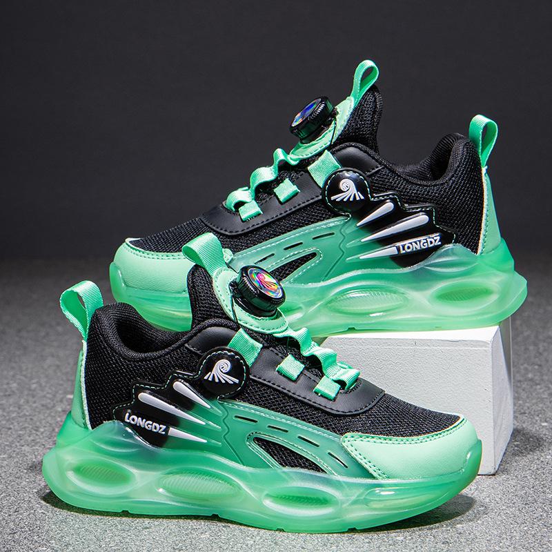 2025 Spring New Boys Sports Shoes Mesh Breathable Non-slip Rotating Buckle Soft Sole Lightweight Shoes Tide
