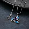 New Rose Gold Pink Three Leaf Flower Pendant Necklace Elegant and High End Jewelry