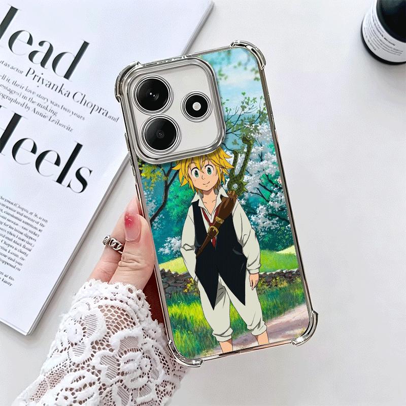 Sept Péchés Capitaux Meliodas Coque de Téléphone Souple Pour Xiaomi Redmi Note 14 15 Pro Plus 13 12 11S 11T 5G 10 9S 9 Placage Anti-Chute Fu