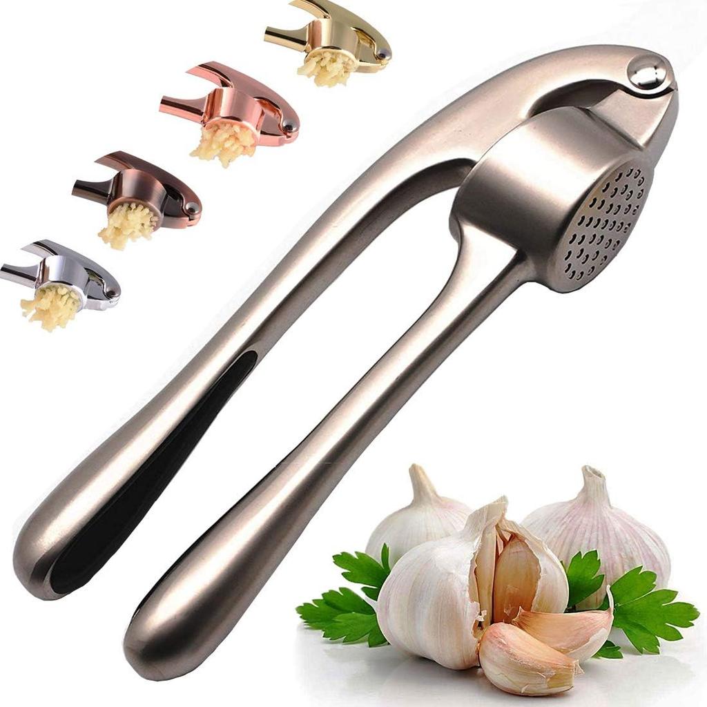Garlic Press, Metal Garlic Crusher Mincer for Garlic & Nuts with Pearl Nickel Color, Professional Garlic Ginger Press Tool In Kitchen from DSafer,