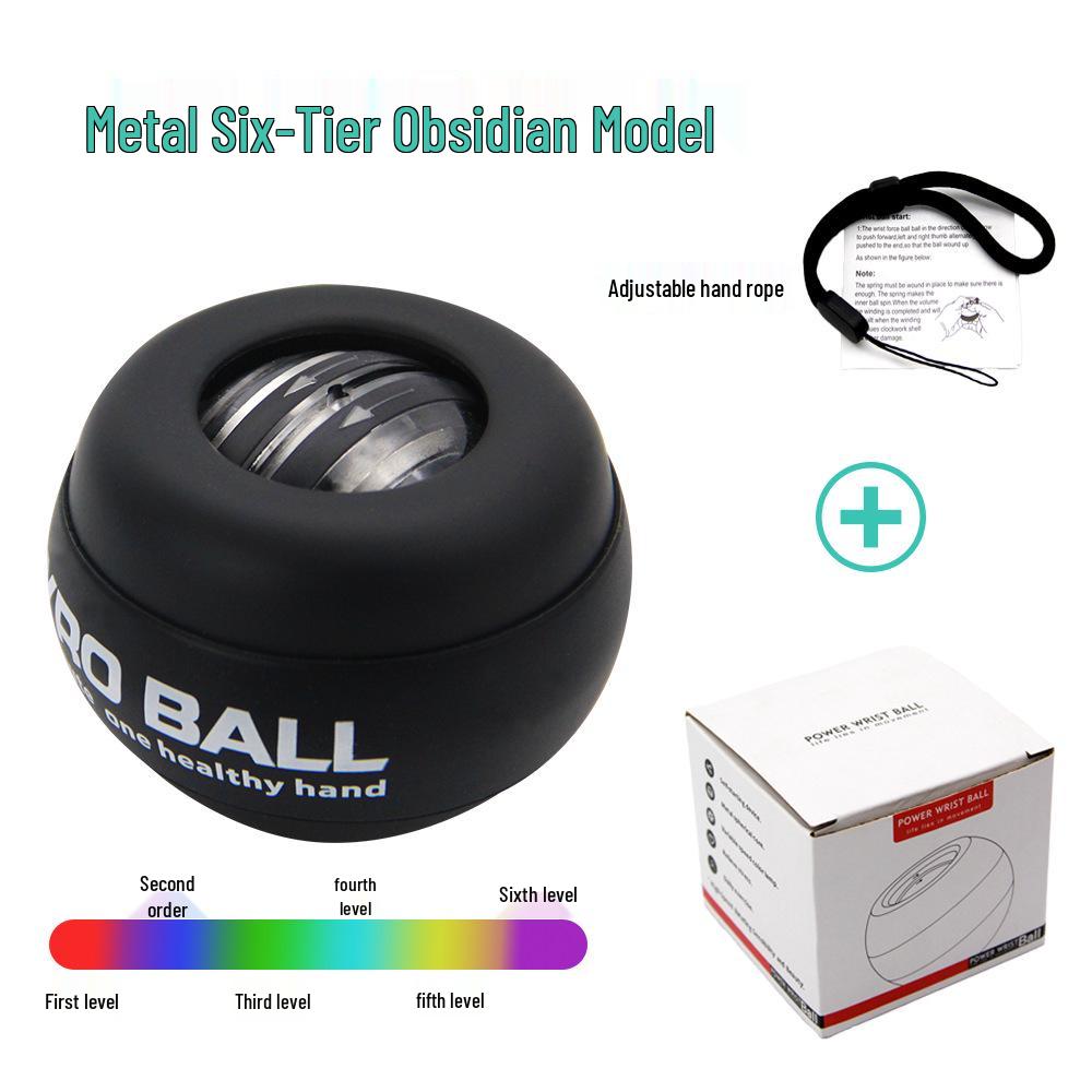 Luminous Fitness Gyroscope: Wrist & Arm Muscle Training Power Ball - Dazzling Platinum Grip