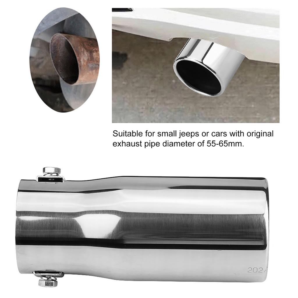 Car Modification Stainless Steel Exhaust Muffler Pipe Rear Tailpipe End Throat Flat
