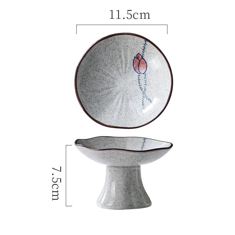 Neues Chinesisches Dessert Hoher Teller Kleiner Snack Erfrischungsteller Retro Keramikteller Nachmittagstee Snack Haushaltswaren
