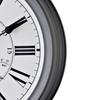 Hometime Grey Wall Clock With Sound Controlled LED Light Roman Dial 35.5cm