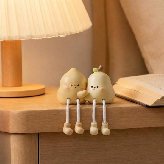 Pear Shape Ornament, Cute with Long-Leg Design Figurine, Resin Healing Table Decoration, for Home Bedroom Entrance