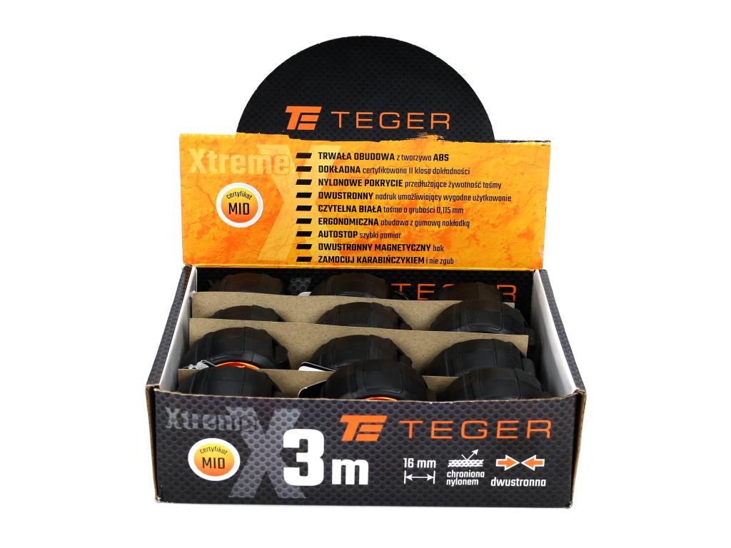 Double-sided steel tape measure, 3m, 16mm, TEGER