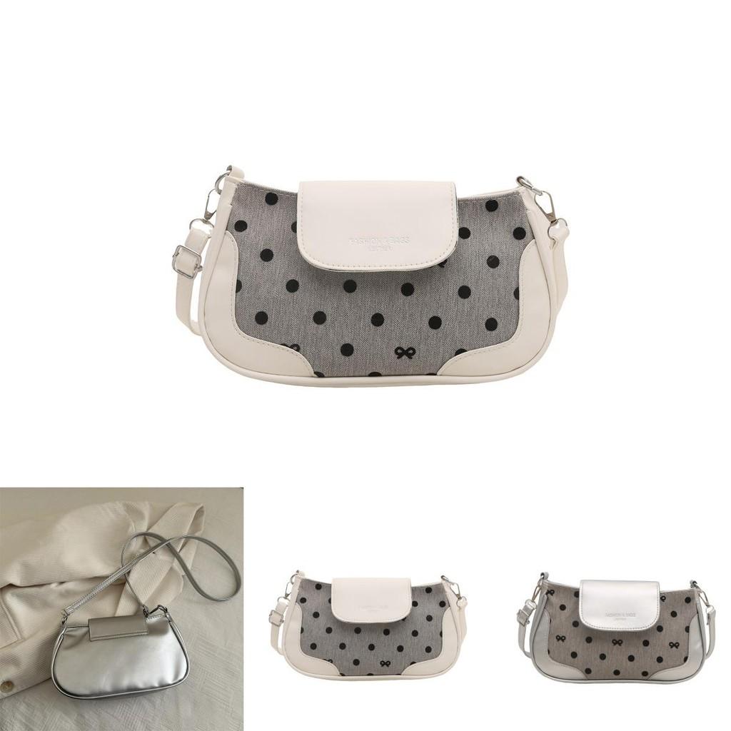 Pu Dot Pattern Crossbody Bag With Zipper Closure And Mobile Pocket For Daily Use