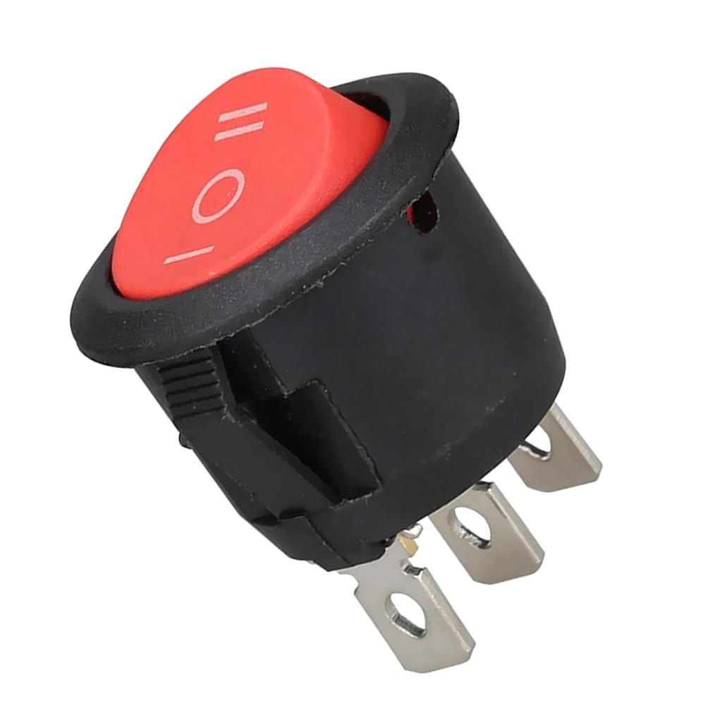 6A/10V/250 Round Toggle Control 3 Pin Switch Red