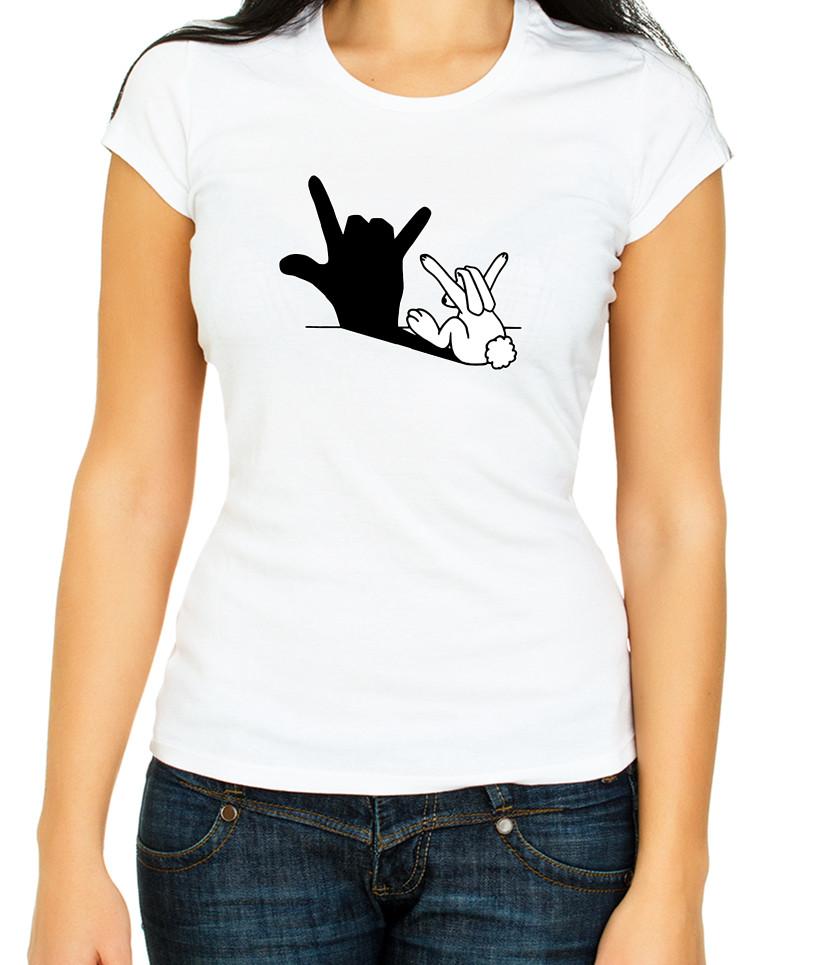 

Rabbit Hand Shadow 3/4 Short Sleeve T Shirt Woman G075 M