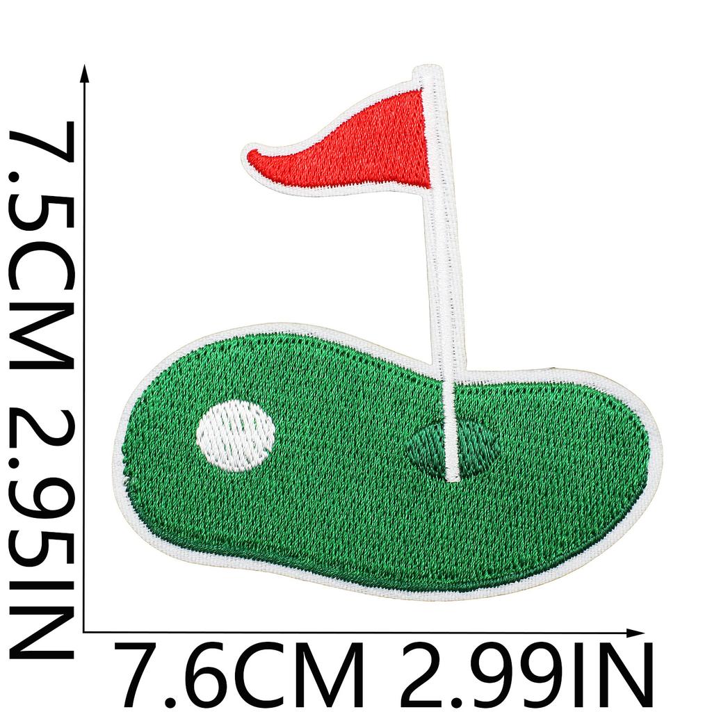 Golfbroderi Stoffklistremerke Golf Datamaskinbroderi Etikett Klær Veske Dekorasjon Flaggbroderi Klistremerke Varmepåføring