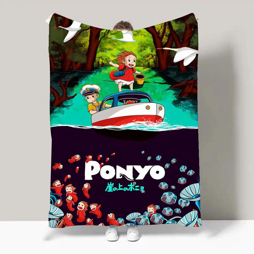 Cute P Ponyo Anime P Blanket Design Lightweight  For Dorms, Naps, Living Room, Office,Sofa,All Season