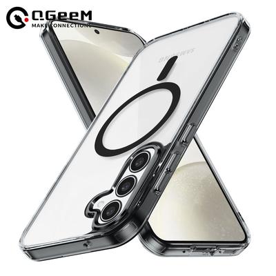 Funda transparente de lujo en dorado desierto para Samsung S22, S23, S24, S25 Plus, Ultra, A15, A16, A35, A55, carcasa de TPU transparente de acrílico.