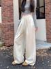 Women's Wide Leg High Waist Drapey Trousers - Spring/Autumn 2025, Loose Slimming Floor-Length Casual Pants.