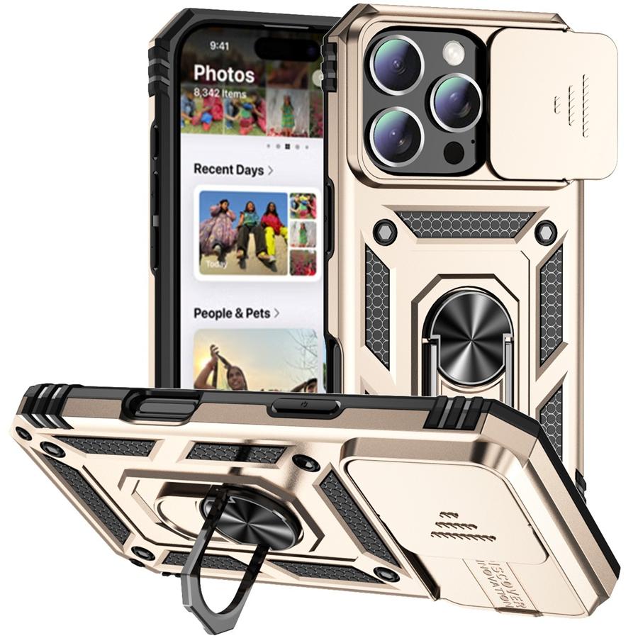 Luxury 2 In 1 Metal Ring Stand Holder Armor Phone Case for iPhone Samsung Google Xiaomi Shockproof Phone Bumper with Magnetic For Car Bracket