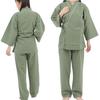 [QQOLi] [Mit Sorgfalt für Pflegende entwickelt] Locker sitzender Pyjama im Samue-Stil, Leicht an- und auszuziehen, Ober- und Unterteil-Set, Frontöffnung, 100 % Baumwolle