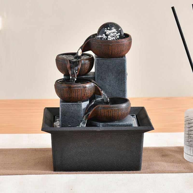 Popular Resin Water Feature: Small Zen Desktop Fountain for Wealth and Tranquility