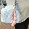 Hand Woven Colored Flowers Decorative Key Chain DIY For Mobile Phone Bags Keys Pendants Gift Accessories