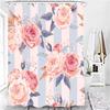 Pink Flowers Rose Elegant Printed Shower Curtain Set Waterproof Women Bathing Bathroom Pedestal Rug Lid Carpet Cortina Ducha