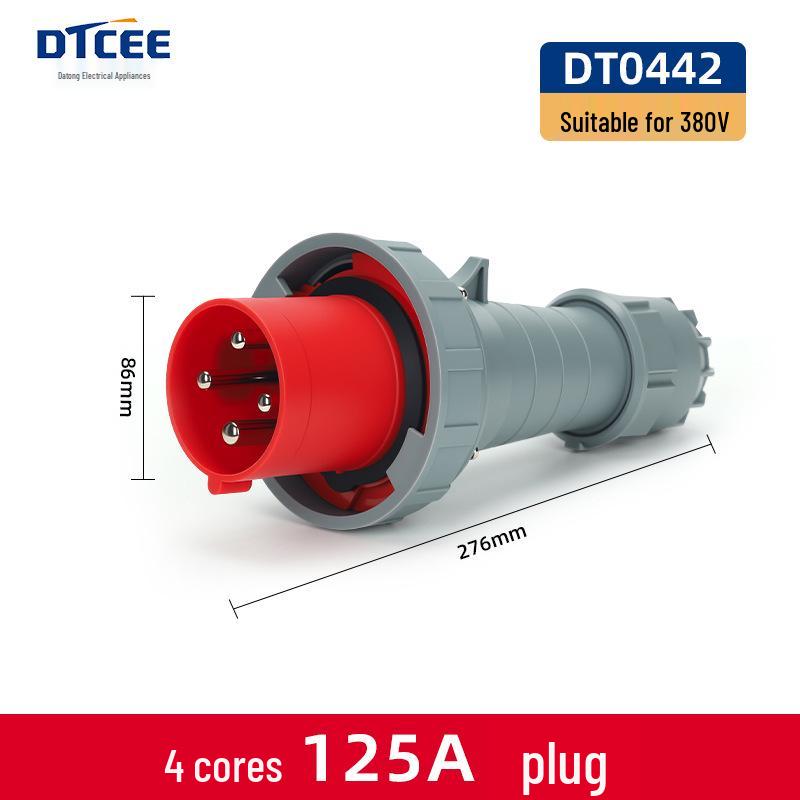 IP67 Three-Phase Industrial Plug Socket: 63A/125A, Waterproof, Aviation Plug, Male-Female, 3/4/5 Core.