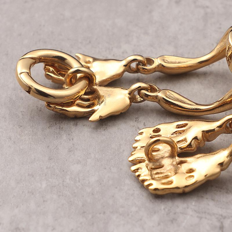 Punk Bracelet Man Gold Plated 316L Stainless Steel 8.3" Long Large Skull Body Mens Bracelets Bangles Skeleton Biker Jewelry Male