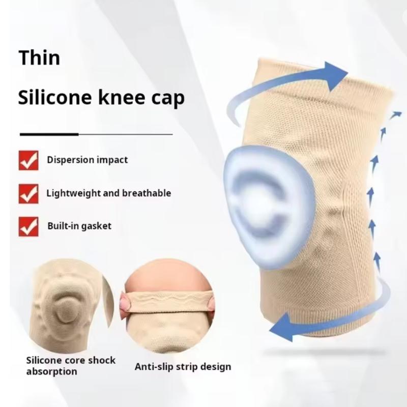 Knieschoner aus Silikon für Fitness, Tanzen, Skaten, Sport, Knieschoner für Basketball, unter Druck, Radfahren, Rollschuhlaufen, dünne Knieschoner aus Silikon
