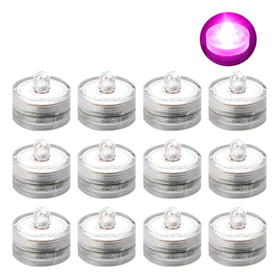 12 Stück Tauchfähige Wasserdichte Hochzeits-Teelichtlampe Batteriebetriebene LED-Lichter