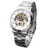 Luxury Men's Roman Numerals Tungsten Steel Mechanical Skeleton Wrist Watch