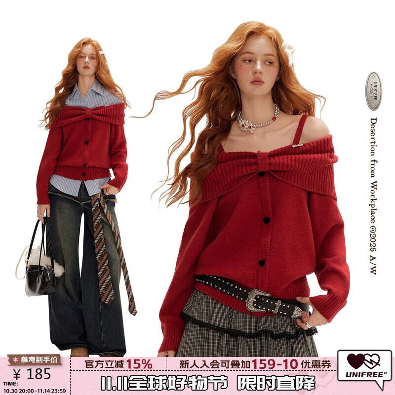 

UNIFREE Sweet Off-Shoulder Knitted Top One Size
