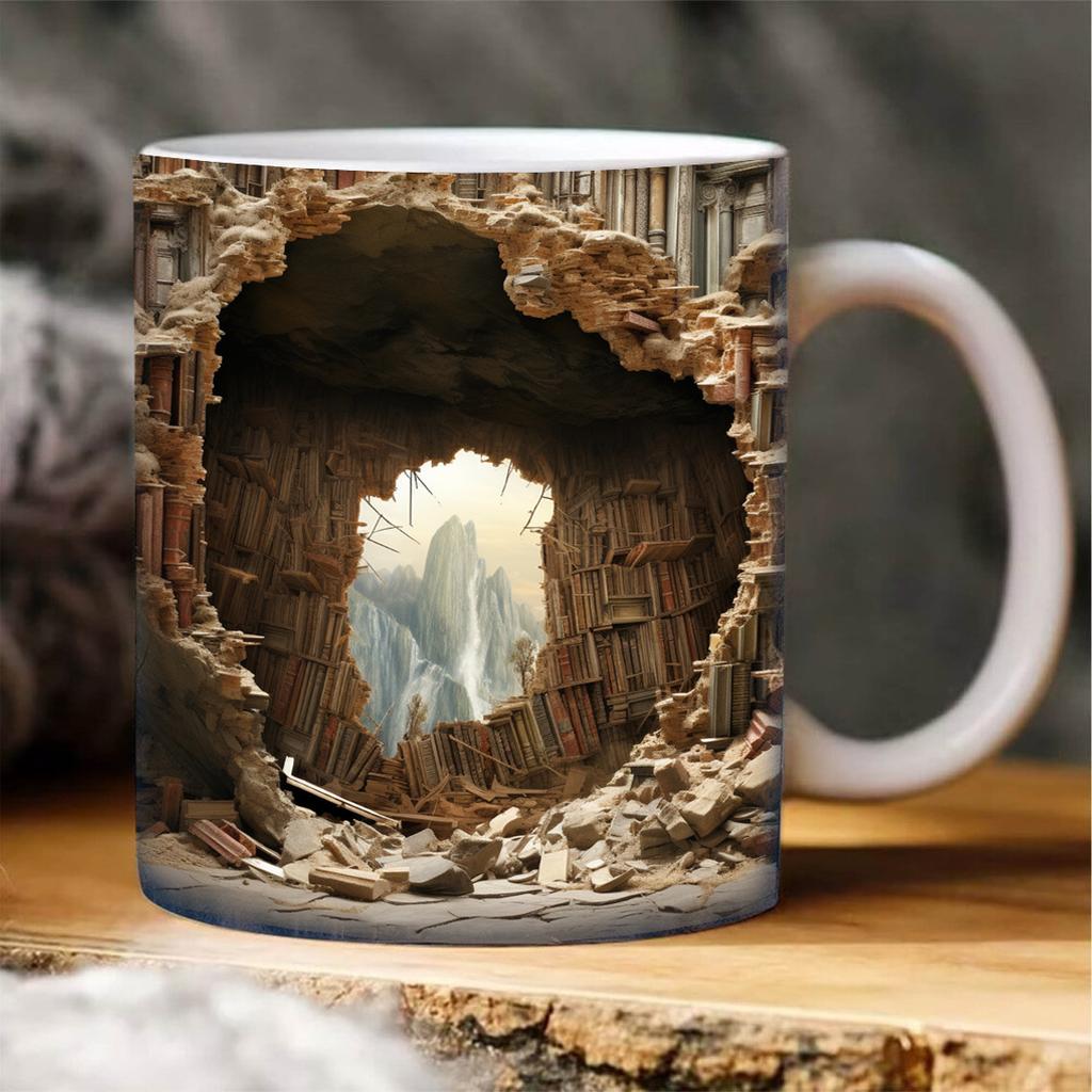 Ceramic Mug Home Creative Library Coffee Mug Cross-border 3d Bookshelf Mug Ceramic Water Cup