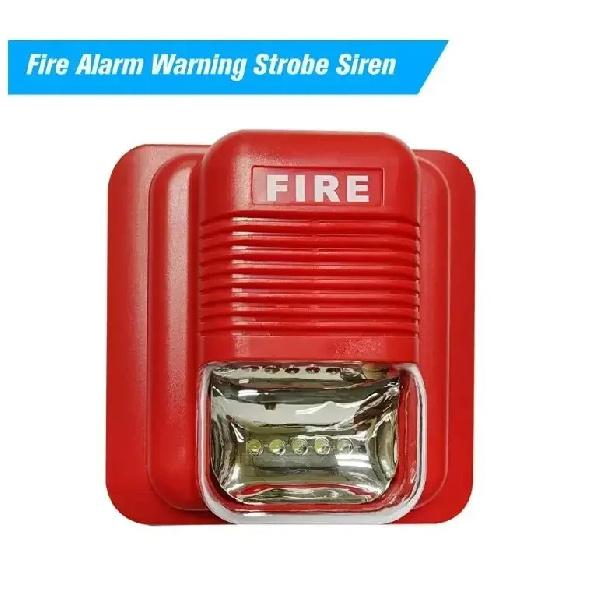 Fire Alarm Warning DC 12V Strobe Siren Horn Sound & Strobe Alert Security System for Home Office Hotel Restaurant