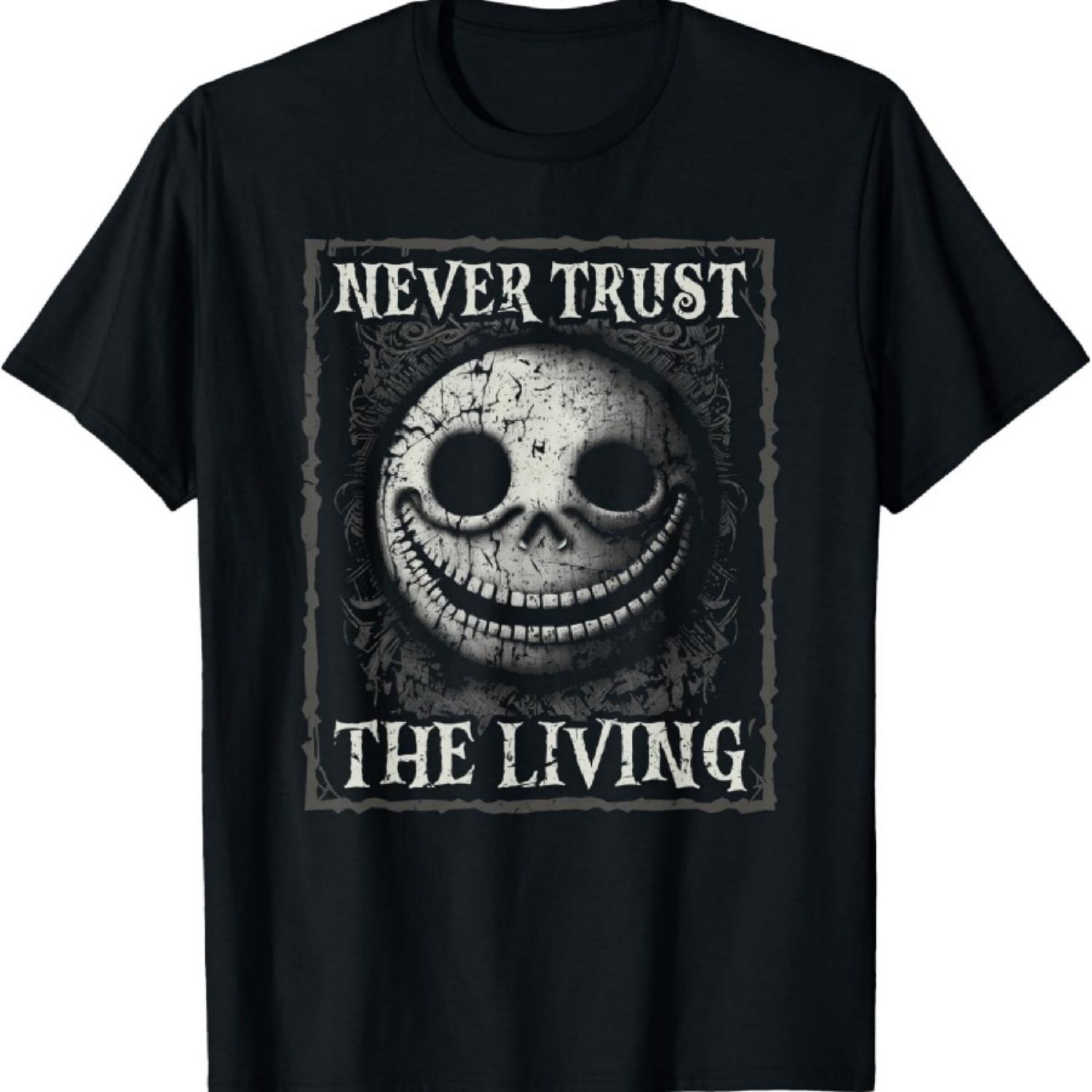 Never Trust The Living, Gothic Horror Smiling Face, Goth T-Shirt XXXXXL разноцветный