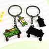 Pingente de Chaveiro Liga de Zinco Processo de Gotejamento de Óleo Estilização Tema Camping Porta-Chaves Portátil Design Versátil Chaveiro com Tema Natureza