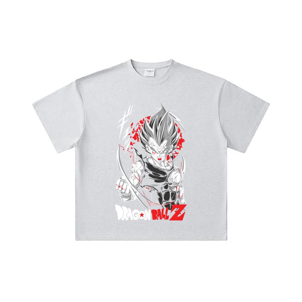 260 GSM Double Yarn 32 Count 100% Cotton Dragon Ball V60 Majin Vegeta Print Unisex Heavy Cotton T Shirt