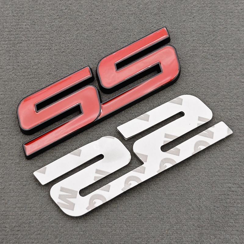 3D Metal Logo SS Car Body Sticker Rear Trunk Badge Front Grille Emblem For Chevrolet SS Camaro Cruze Equinox Blazer Accessoeies